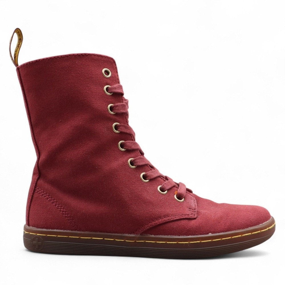 Dr. Martens Stratford Women's Size 6 US Red Canvas Plaid Lining Mid Calf Boots